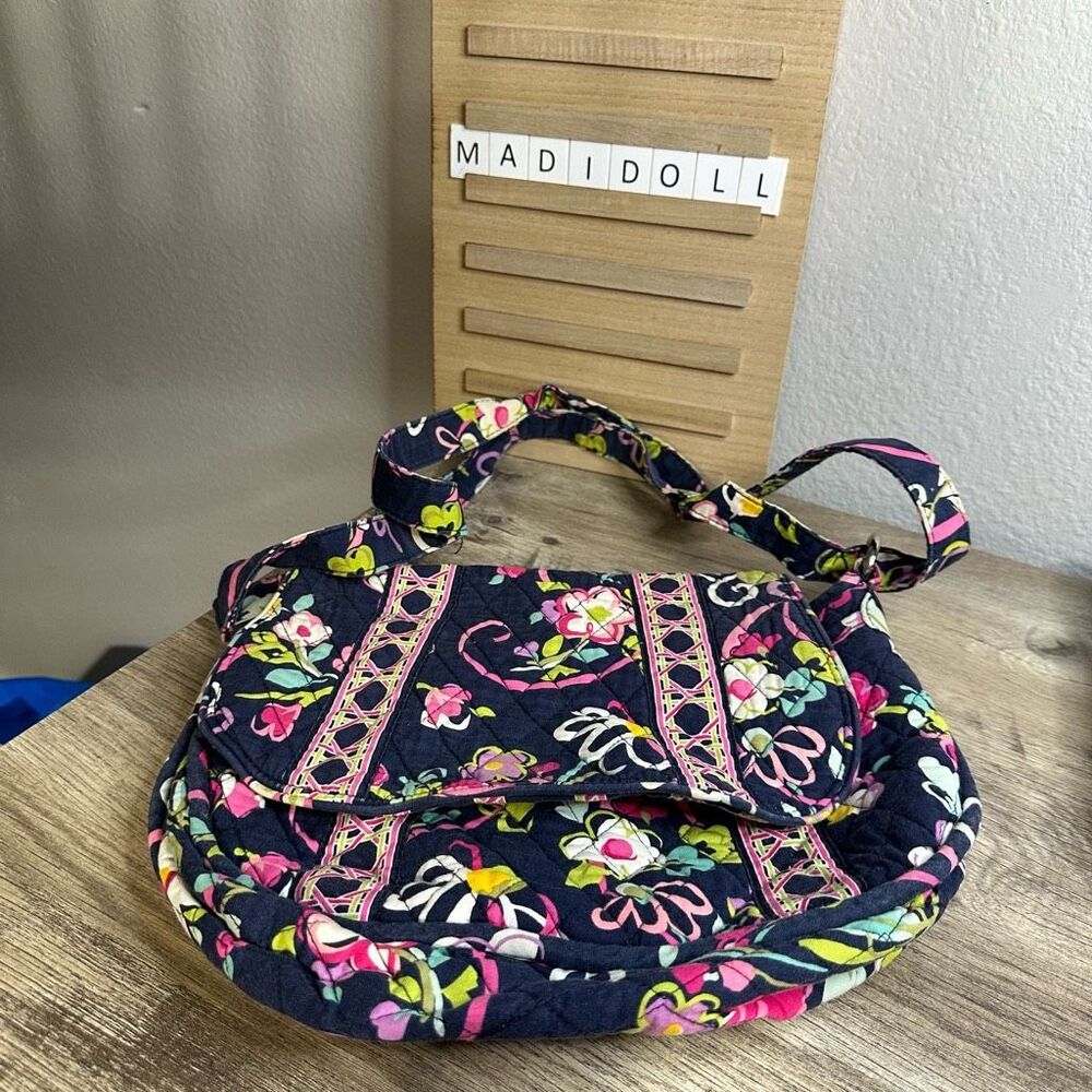 Vera Bradley Women’s Navy Blue Floral Crossbody Purse Bag